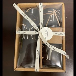New Rae Dunn Black SAKE Set